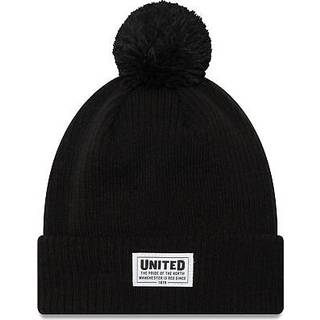 Manchester United FC Stitch Patch Black Bobble Knit Beanie Hat newera adult unisex Black newera adult unisex Black newera adult unisex Black newera ad - Osfm