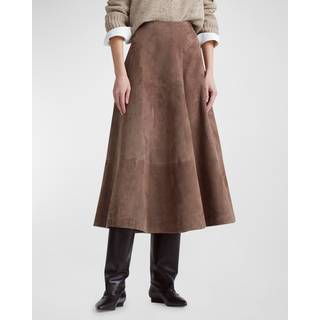 Altuzarra Varda leather midi skirt - black - XS