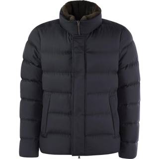 Herno Faux Fur Down Jacket Navy