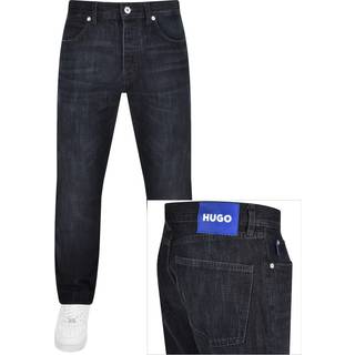 Jeans med regular fit i mørkeblå denim