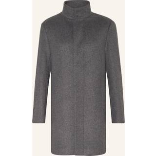 Slim Wool Funnel Neck Coat - Grey - XL
