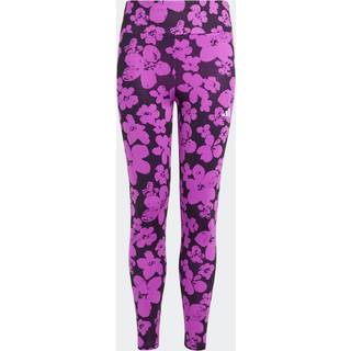Train Essentials Seasonal Printed High Waisted 7/8 Training Kids tights - Aurora Black / Purple Burst - 164