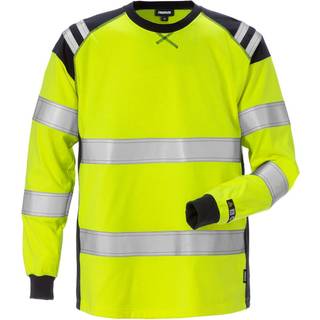 Fristads 125041 Flamstat langærmet T-shirt kl.3 7077 TFLH / Arbejds T-shirt Hi-Vis gul/Marine L