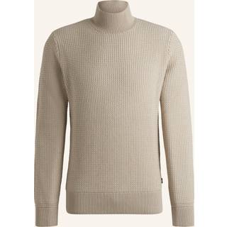 Højhalset sweater i ny uld og bomuld