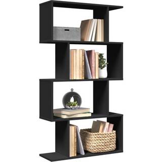 bogreol/rumdeler 70x24x129 cm 4 niveauer konstrueret træ sort