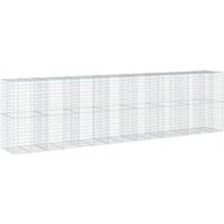 gabionkurv med cover 750x100x200 cm galvaniseret jern
