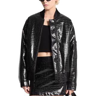 MK Crocodile Embossed Bomber Jacket - Black - Michael Kors - XS