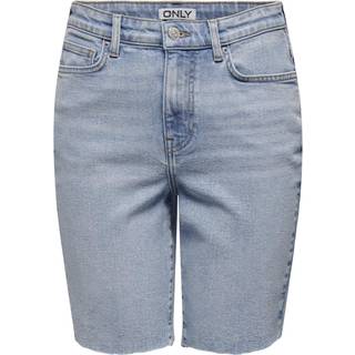 Only - Blå - Onlemily Hw Long Dnm Shorts CRO741 - W26