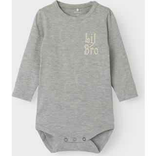 NAME IT Langærmet Body Laby Grey Melange