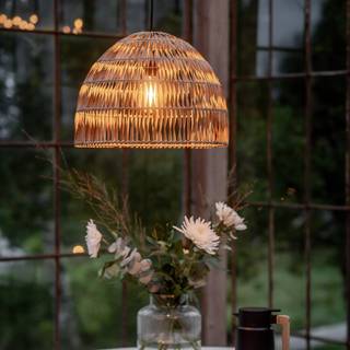 PR Home udendørs hængelampe Lace naturfiber, stikledning, Ø46cm