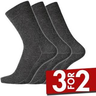 Dovre 3pak bomuldsstrømper i mørkegrå til herre
