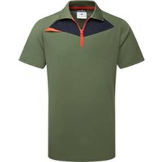 DX4 2-farvet poloshirt K/Æ - Mosgrøn (Størrelse: M)