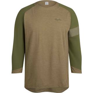 Rapha Trail 3/4 Sleeve Jersey Cykeljersey Herrer størrelse S farve olivengrøn/beige