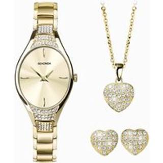 Sekonda 49023 Gold Plated Necklace, Earrings And Watch Gift Set - W32303