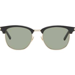 SAINT LAURENT Mand SAINT LAURENT SL 108 014 Solbriller Acetat Sort Grøn Rund