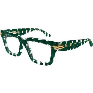 Bottega Veneta Unisex BV1324O 004 Optiske stel Acetat Grøn Transparent Firkantet