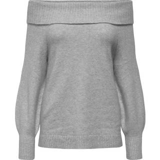 Only - Grå - Onljeanett Life L/S Off Shoulder Cc - Large
