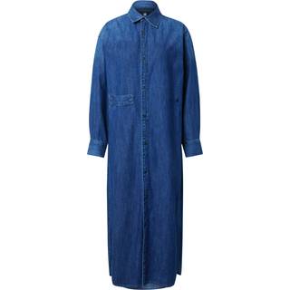 Long Tab Shirt Dress - Dark blue - Women