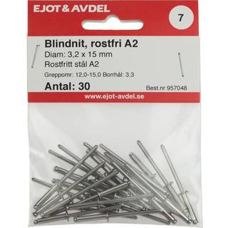 Ejot 957048 Blindnitte SS, RFR F30, pakke med 30 3,2 x 15 mm