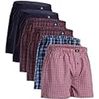 WOVEN BOXER SHORTS - Blue/Red / 4XL / 6-Pack