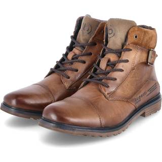 bugatti Herren Schnürboots cognac Glattleder