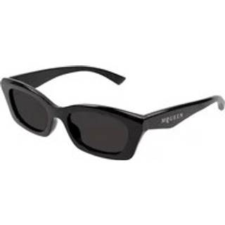 Alexander McQueen Kvinde AM0474S 001 Solbriller Acetat Sort Grå Firkantet