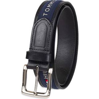 Tommy Hilfiger M?nds b?ndindlejningsb?lte - Ribbonstofdesign med enkelt sp?nde Buckle Black/Navy 40