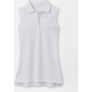 Peter Millar Dame Banded Sport Mesh Button Polo White M