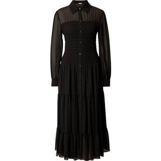 MK Smocked Georgette Shirtdress - Black - Michael Kors - XXS