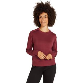 Icebreaker Women's Crush II L/S Sweatshirt Merino sweatere Damer størrelse XL farve rød