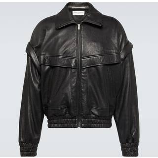 Saint Laurent Distressed leather bomber jacket - black - EU 54