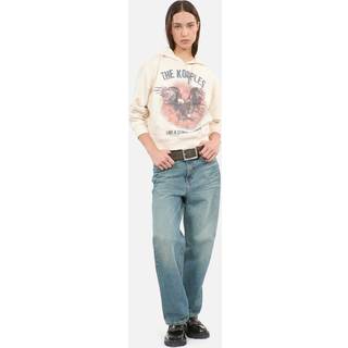 The Kooples The Kooples Cream 100% Cotton Eagle Print Hoodie