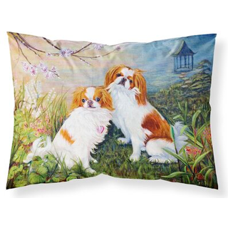 """" Caroline's Treasures MH1061Pillowcase Japanese Chin Wasabi og Ginger Fabric Standard Pillowcase Large Multicolor """"