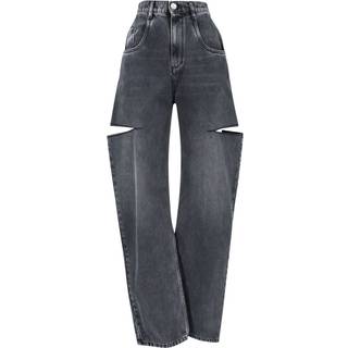 Maison Margiela Cutout high-rise tapered jeans - black - XXXS