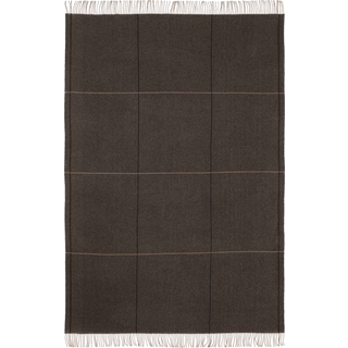Uldplaid i 80% lammeuld - Ekstra blødt Høie of Scandinavia lammeulds plaid - Monte Viso mørkebrun