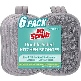 Svampe k?kkenrettet svamp til vask af retter reng?ring af k?kken All-Purpose 6 Pack Non Scratch Pough Scrubbers Side til non-stick k?kkengrej bl?