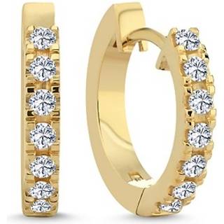 Nuran - Creoler i 14 kt guld med i alt 0,28ct - Ø14