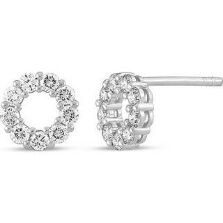 Emma - 14 kt hvidguld diamant øreringe fra NURAN. 18 x 0,03 ct.