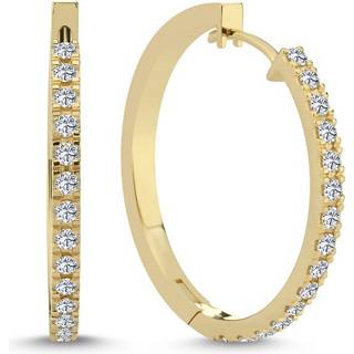 Nuran - Creoler i 14 kt guld med i alt 0,60ct - Ø27