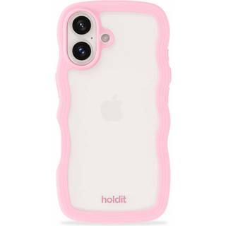 Holdit iPhone 16 Plus Wavy Cover - Plus Pink/Transparent