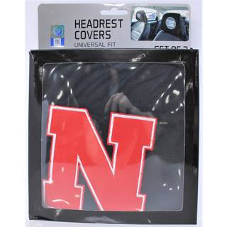 University of Nebraska Head Rest Cover Set