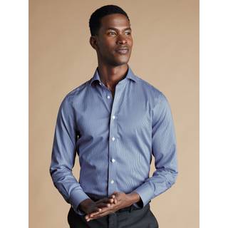 Charles Tyrwhitt Slim Fit Non Iron Puppytooth Shirt Royal Blue