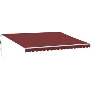 markise med LED-lys 450x350 cm automatisk betjening bordeaux
