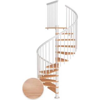 DOLLE Montreal CLASSIC 4 spindeltrappe, Ø140 cm, hvid/egetræsfiner - 12 trin