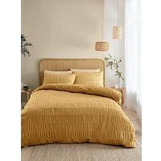 Catherine Lansfield Catherine Lansfield Caramel Seersucker Easy Care Duvet Cover Set