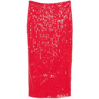 Sequins Pencil Skirt - Racing Red - ROTATE - Rød M