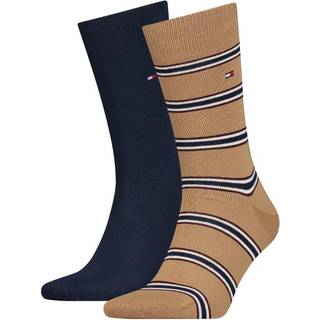 Tommy Hilfiger 2-pak Men Tommy Stripe OC Sock - Blue/Brown - Str 39/42