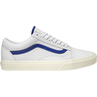 Vans - Old Skool Leather Shoes, Man, White/Blue, Size: 40.5 - Blue - 40.5