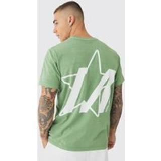 Mens Forest Slim Washed Star Back Print T-Shirt