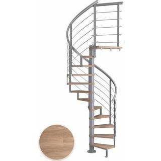 DOLLE Montreal DESIGN spindeltrappe, Ø120 cm, pearl grey/hvidolieret eg - 13 trin
